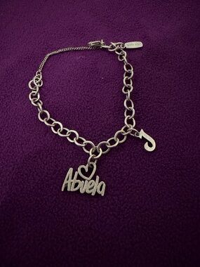 James Avery Silver Retired Bracelet  'Abuela' & letter Script Charm